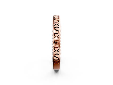 Rose gold Vintage Engraved Milgrain Band