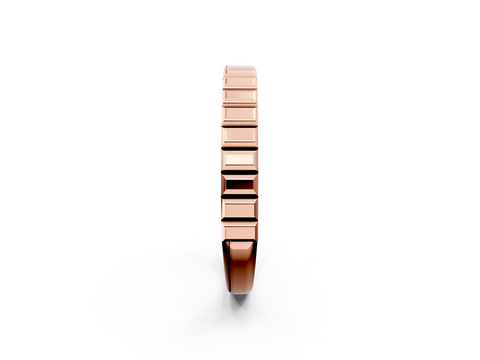 Rose gold White Gold Ribbed Eternity Band