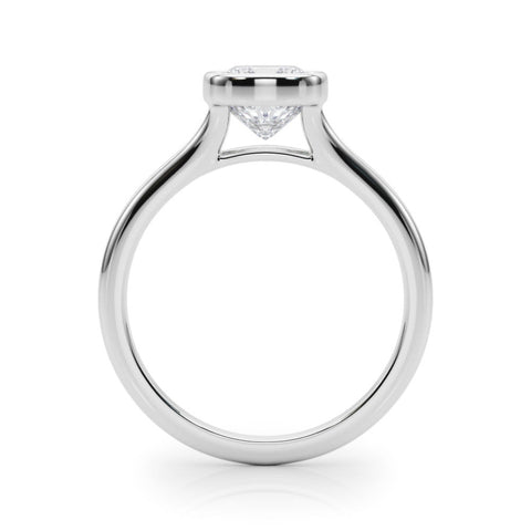 Platinum Bezel Set Cushion Cut Solitaire Ring