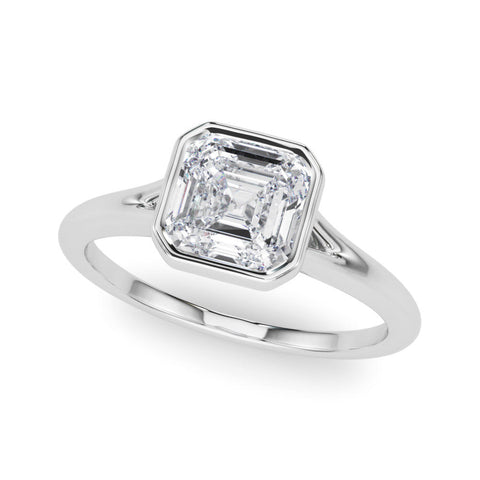 White gold Bezel Set Oval Cut Solitaire Ring