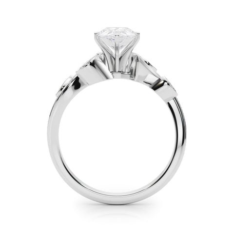 Platinum Pear Diamond Swirl Band with Prong Setting