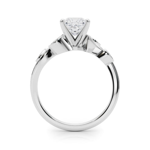 Platinum Princess Diamond Swirl Band with Prong Setting
