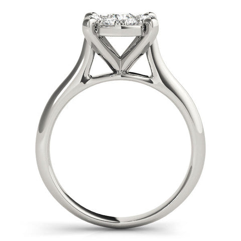 White gold Round Diamond Cluster Halo Solitaire with Four-Prong Setting