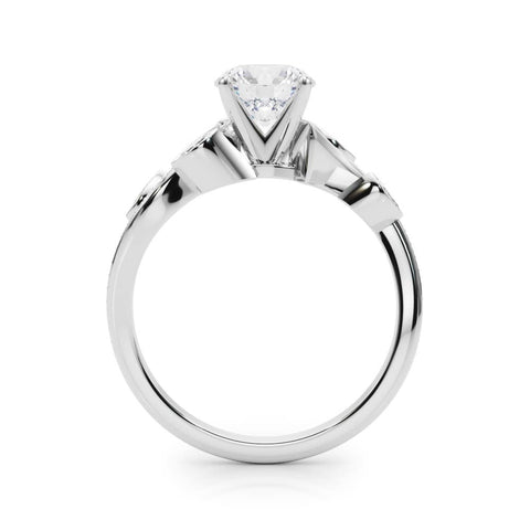Platinum Round Diamond Swirl Band with Prong Setting