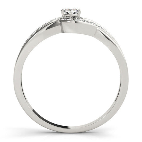 Platinum Round Diamond Twist Band with Pavé Setting