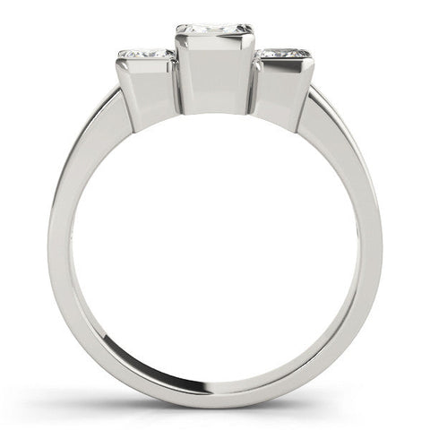 Platinum Three Stone Princess Cut Channel Set Diamond Ring
