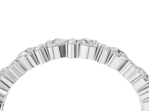 Platinum Pear & Round Diamond Wedding Band