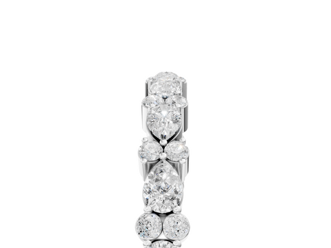 White Gold Pear & Round Diamond Wedding Band