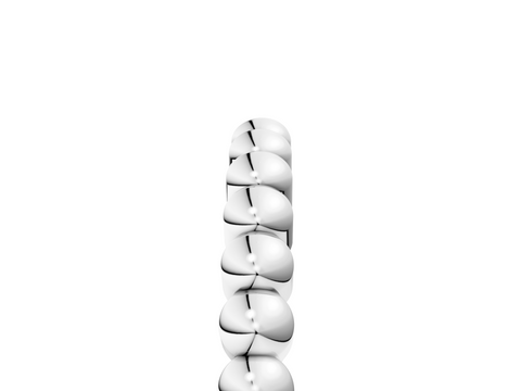 White gold Beaded Round Stone Eternity Band with Bezel Setting