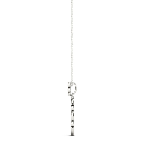 Silver Bezel Marquise and Round Diamond Pendant