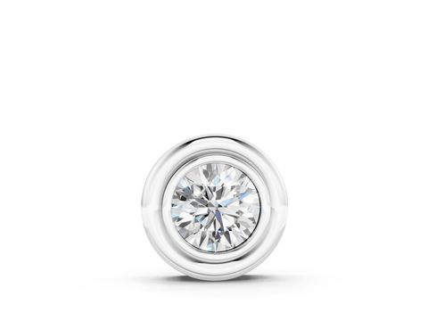 White gold Bezel Round Diamond Pendant