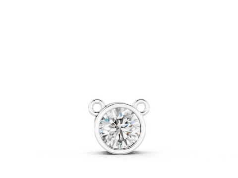 White gold Bezel Round Solitaire Pendant