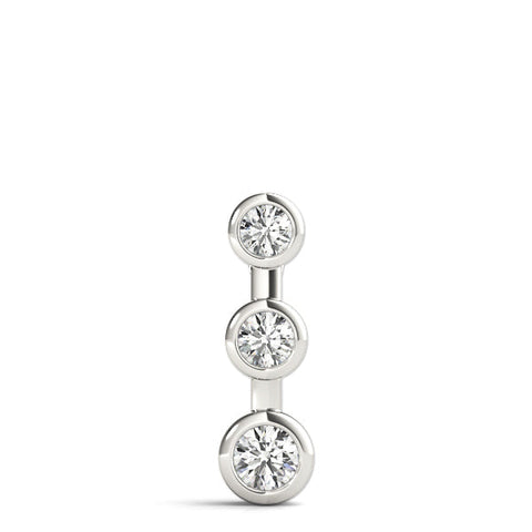 Silver Bezel Set Round Diamond Trio Pendant