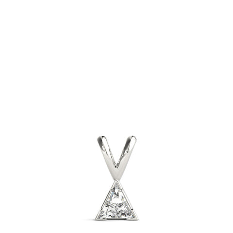 Silver Bezel-Set Trillion Diamond Pendant