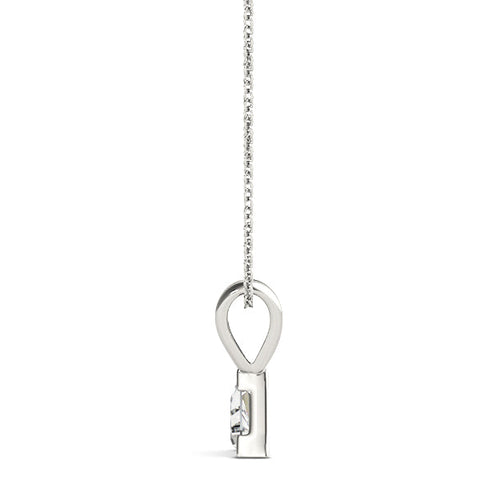 Silver Bezel-Set Trillion Diamond Pendant