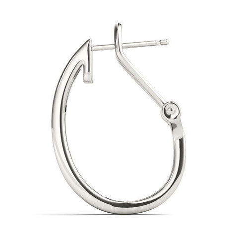 Silver Channel-Set Round Diamond Hoop Earrings in Silver
