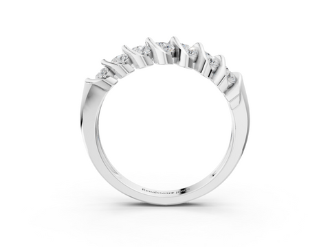 White gold Channel Set Round Diamond Multi-Row Band