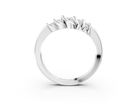 Platinum Channel Set Round Diamond Multi-Row White Gold Band