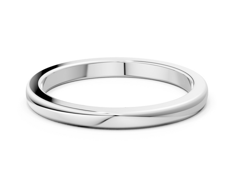 White gold Classic Plain Metal Band