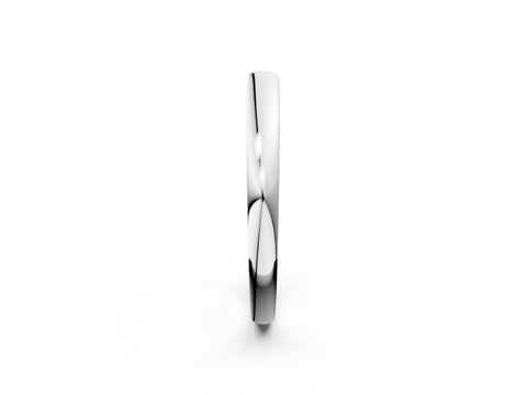 White gold Classic Plain Metal Band
