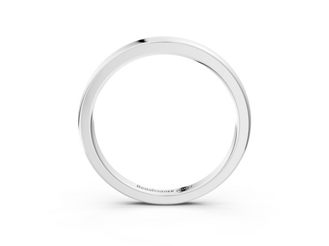 White gold Classic Plain Metal Band