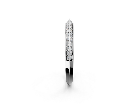 Platinum Double Row Pavé Round Diamond Eternity Band with Channel Setting