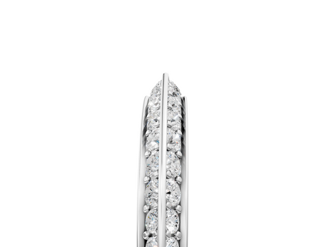Platinum Double Row Pavé Round Diamond Eternity Band with Channel Setting