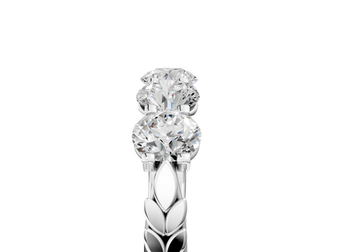 Platinum Five-Stone Round Cut Diamond Prong-Set White Gold Band