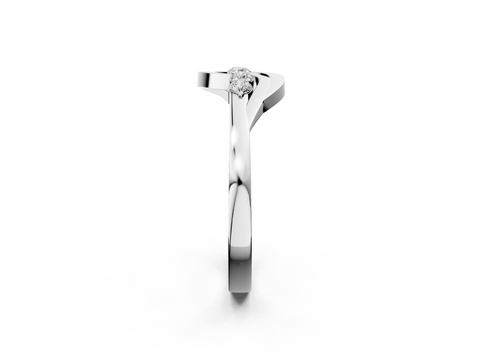 White gold Five-Stone Round Diamond Crossover Band with Prong Setting
