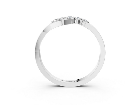 White gold Five-Stone Round Diamond Crossover Band with Prong Setting