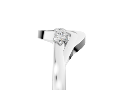 Platinum Five-Stone Round Diamond Crossover Band with Prong Setting