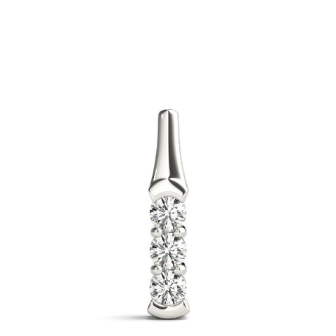 Silver Four-Stone Round Diamond Channel-Set Pendant