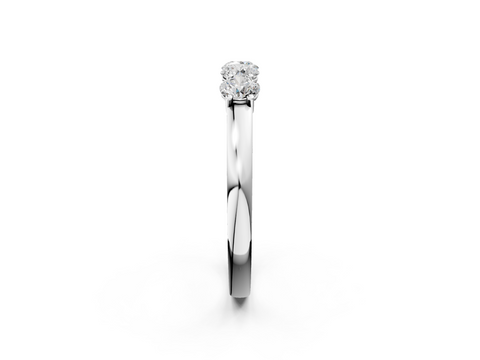 White gold Four-Stone Round Diamond Prong-Set White Gold Band