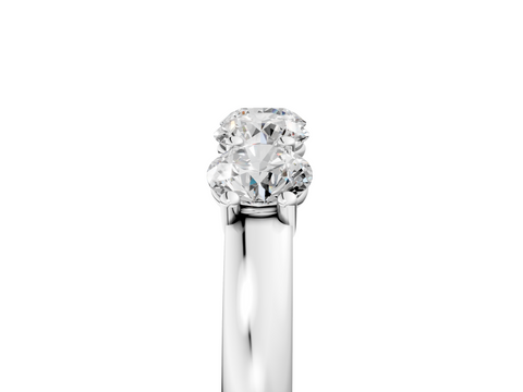 Platinum Four-Stone Round Diamond Prong-Set White Gold Band