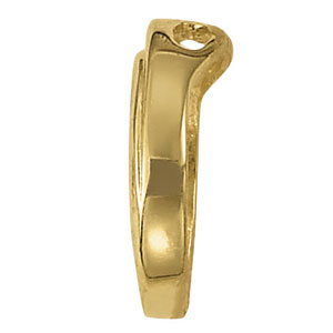 Silver Gold Bezel Set Round Cut Diamond Swirl Pendant