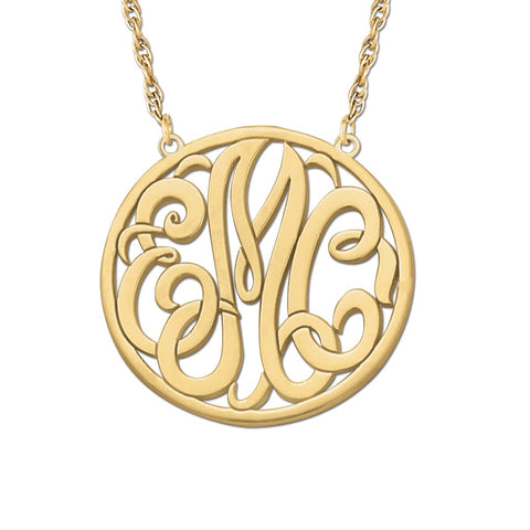 Silver Gold and Silver Monogram Pendant
