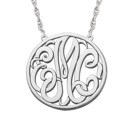 Silver Gold and Silver Monogram Pendant