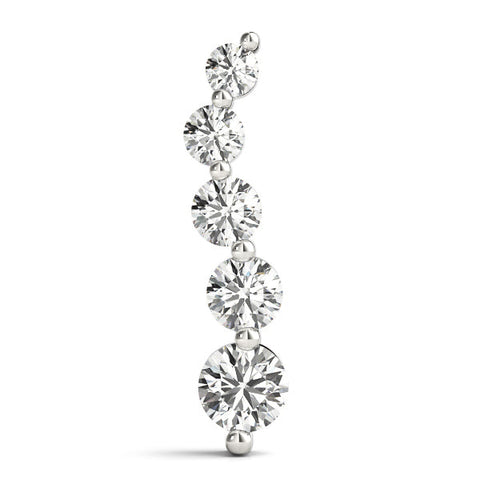 Silver Graduated Round Diamond Prong Set Pendant