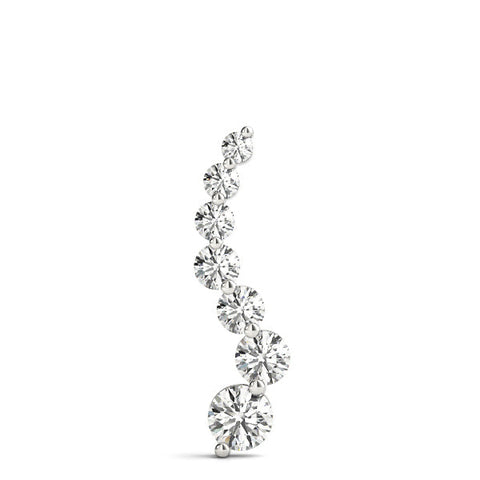 Silver Graduated Round Prong-Set Diamond Pendant