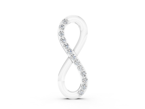 White gold Infinity Pendant with Round Brilliant Diamonds in Pavé Setting