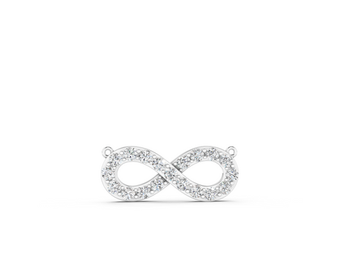 White gold Infinity Pendant with Round Diamond Pavé Setting
