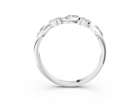 Platinum Marquise Cut Twisted Band with Prong Setting
