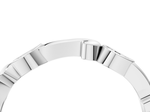 Platinum Marquise Diamond Leaf Twist Eternity Band with Bezel Setting
