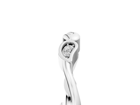 Platinum Marquise Diamond Leaf Twist Eternity Band with Bezel Setting