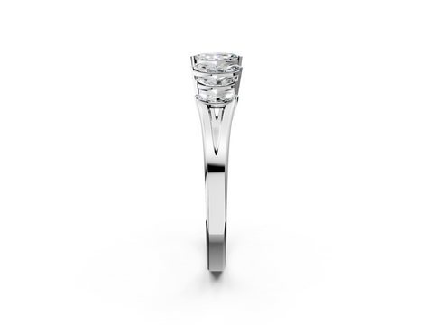 Platinum Marquise Diamond Prong-Set Half-Eternity Band