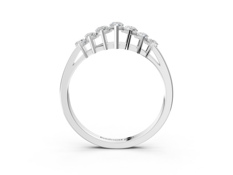 Platinum Marquise Diamond Prong-Set Half-Eternity Band
