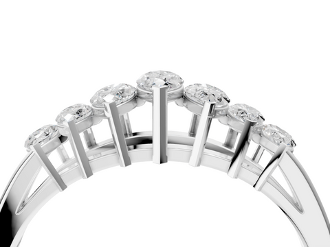 Platinum Marquise Diamond Prong-Set Half-Eternity Band