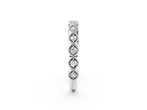 Platinum Milgrain Marquise Diamond Eternity Band with Bezel Setting
