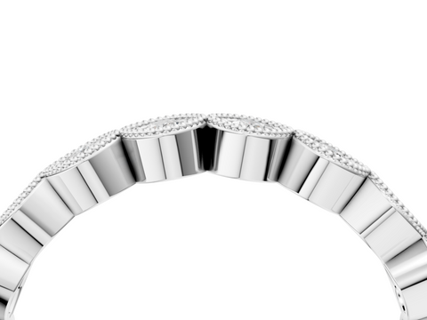 Platinum Milgrain Marquise Diamond Eternity Band with Bezel Setting