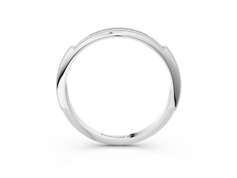 White gold Milgrain Round Diamond Pavé Set Half Eternity Band